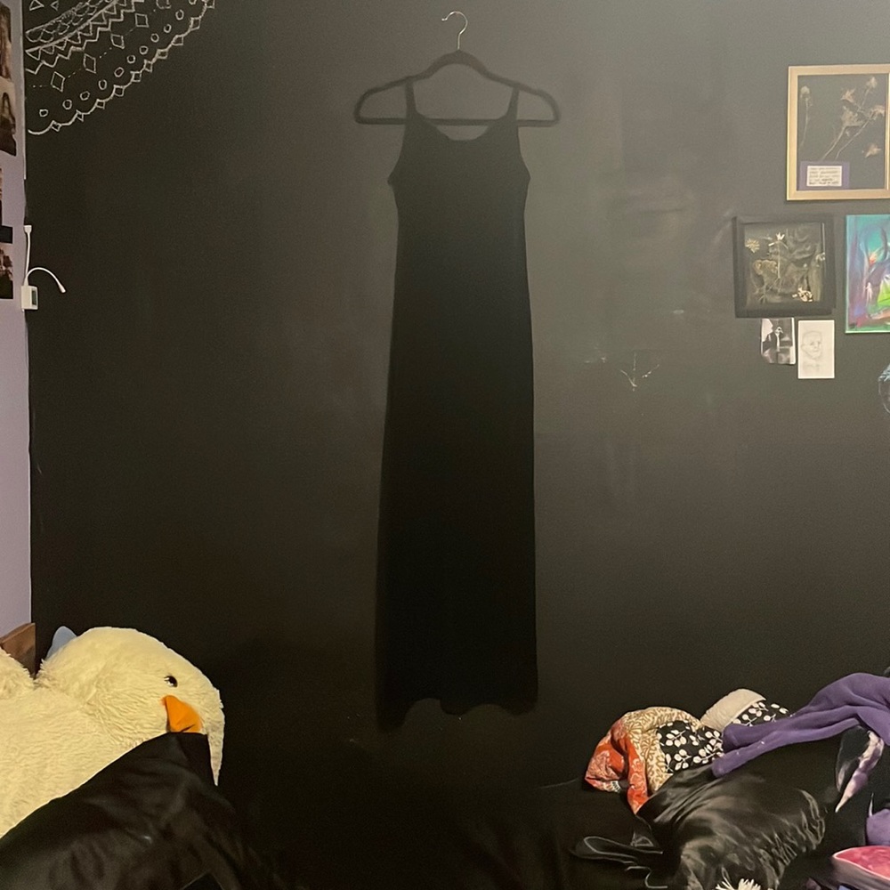 black velvet slip dress long